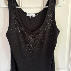 Calvin Klein Black Embellished Tank Top